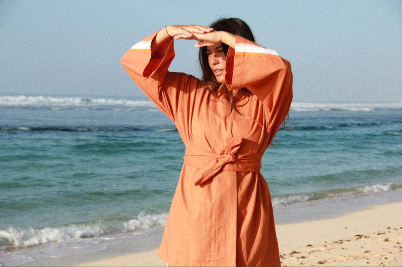 Unisex Kimono Robe - Dusted Clay