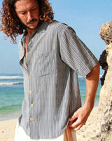 Men's Sunday Shortsleeve Shirt - Artisan Navy Stripe